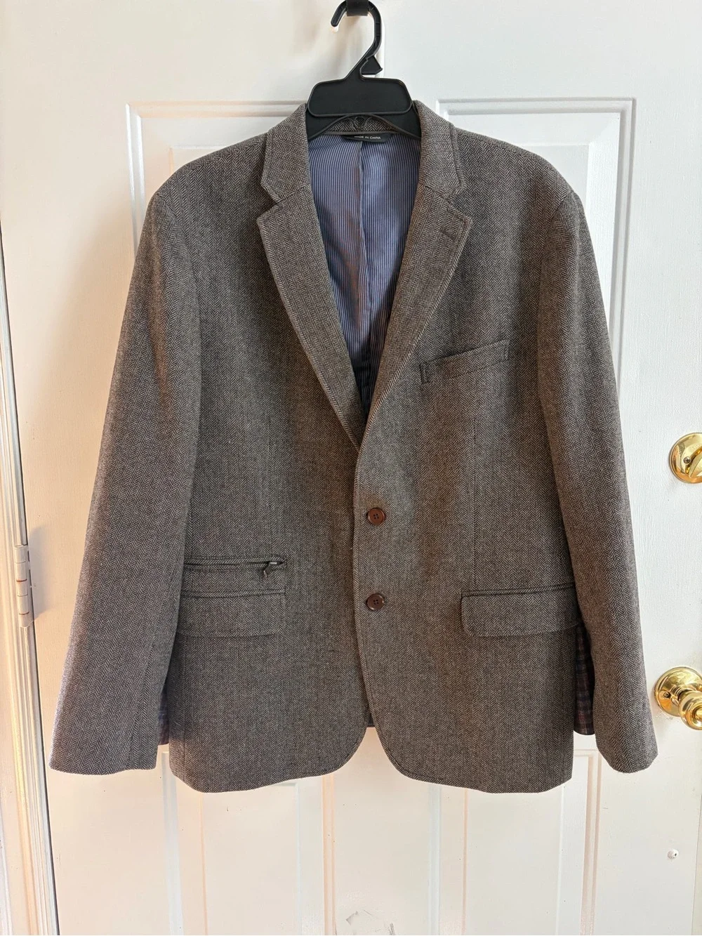 Banana Republic Men's Gray Herringbone Sport Coat